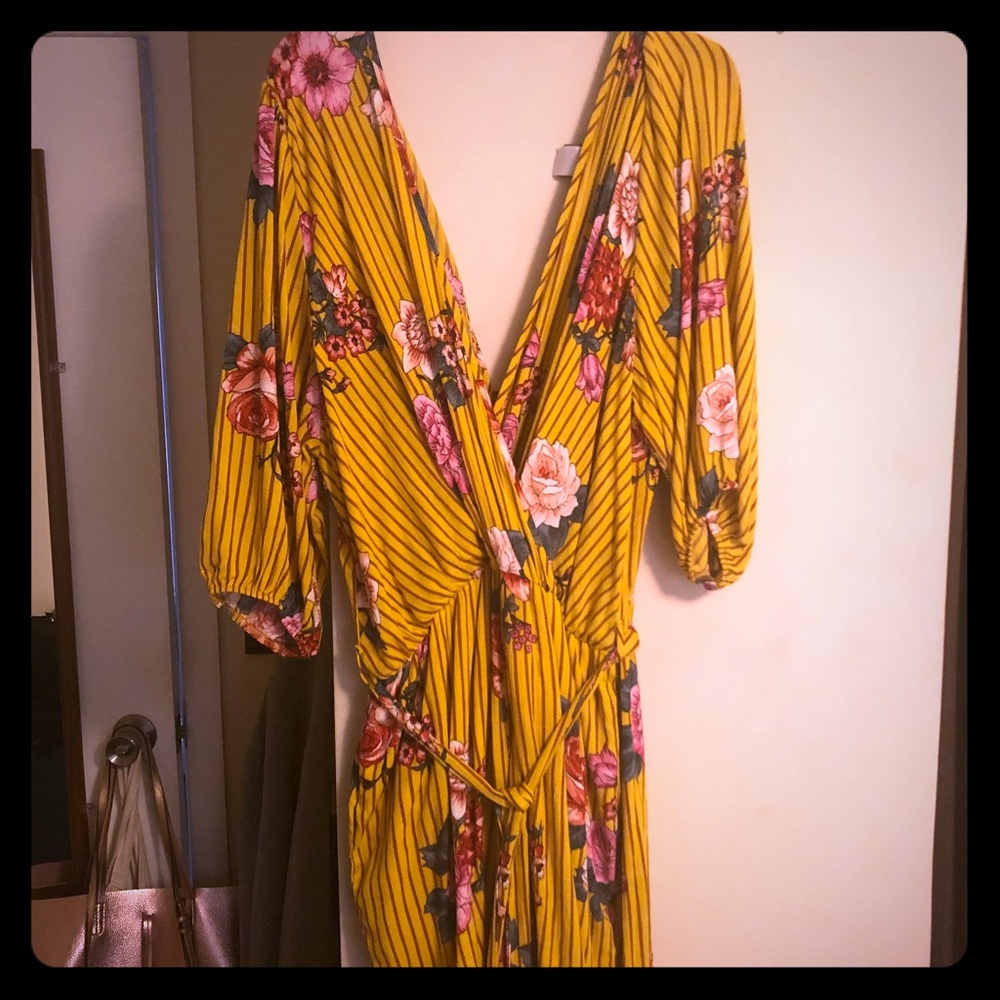 Forever 21 Striped floral romper